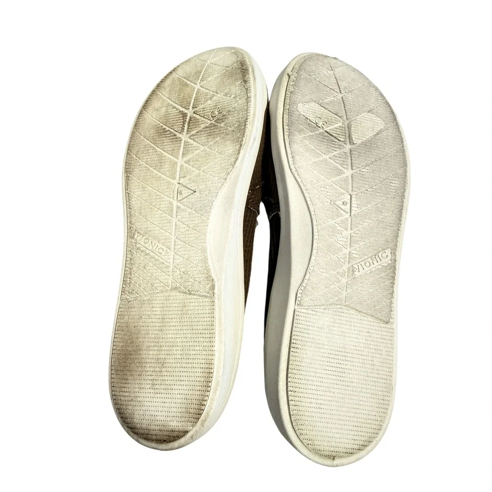 Vionic Beach Malibu Slip On Sneakers Brown Waffle Knit Sustainable‎ Shoes 8.5